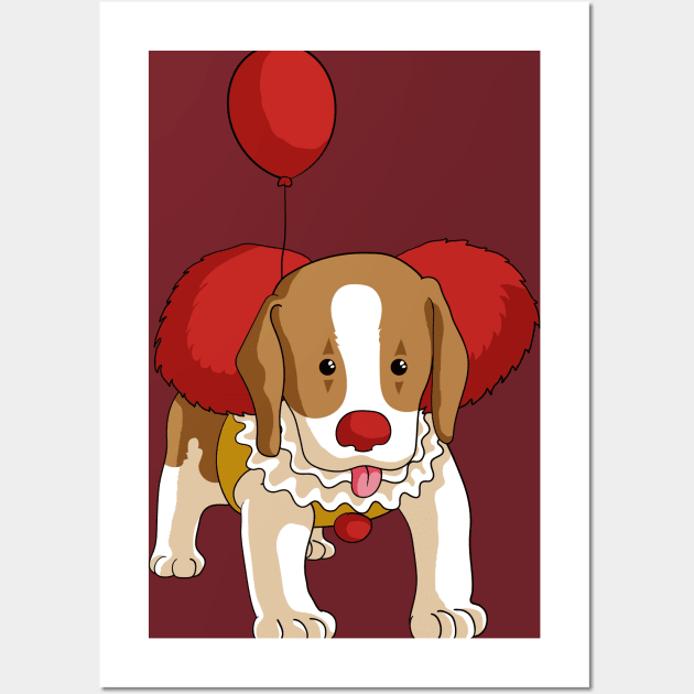 Puppy clown of the horror movie Wall Art by BananaPrints
